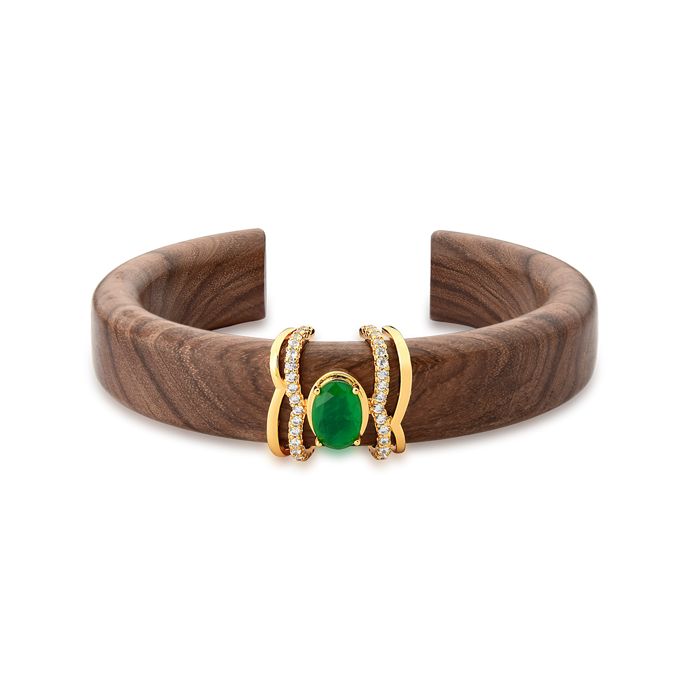 Bracelete Madeira Esmeralda