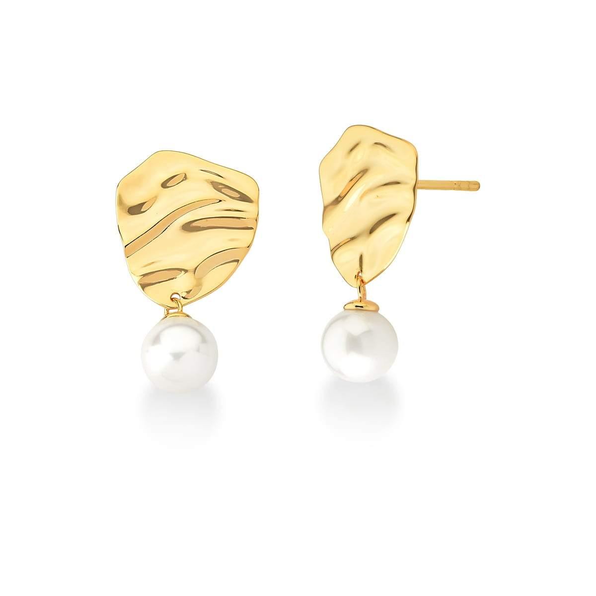 Brinco Dourado com Pérola - Citrine Concept Jewelry