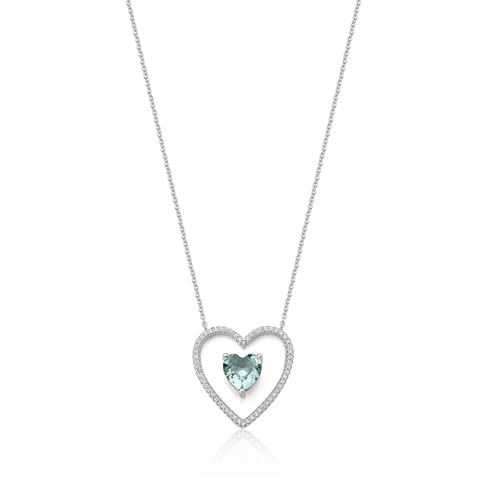 Colar de Coração Água Marinha - Citrine Concept Jewelry