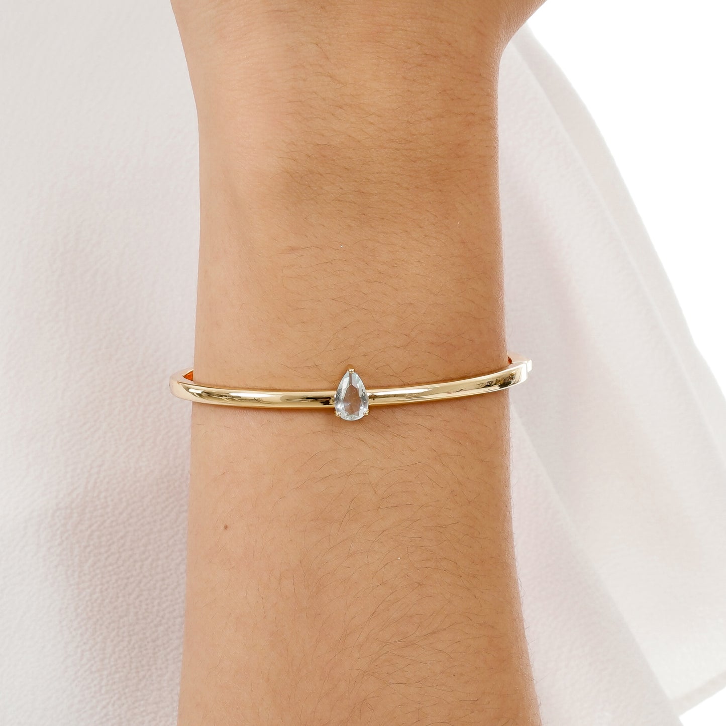 Bracelete Dourado Água Marinha