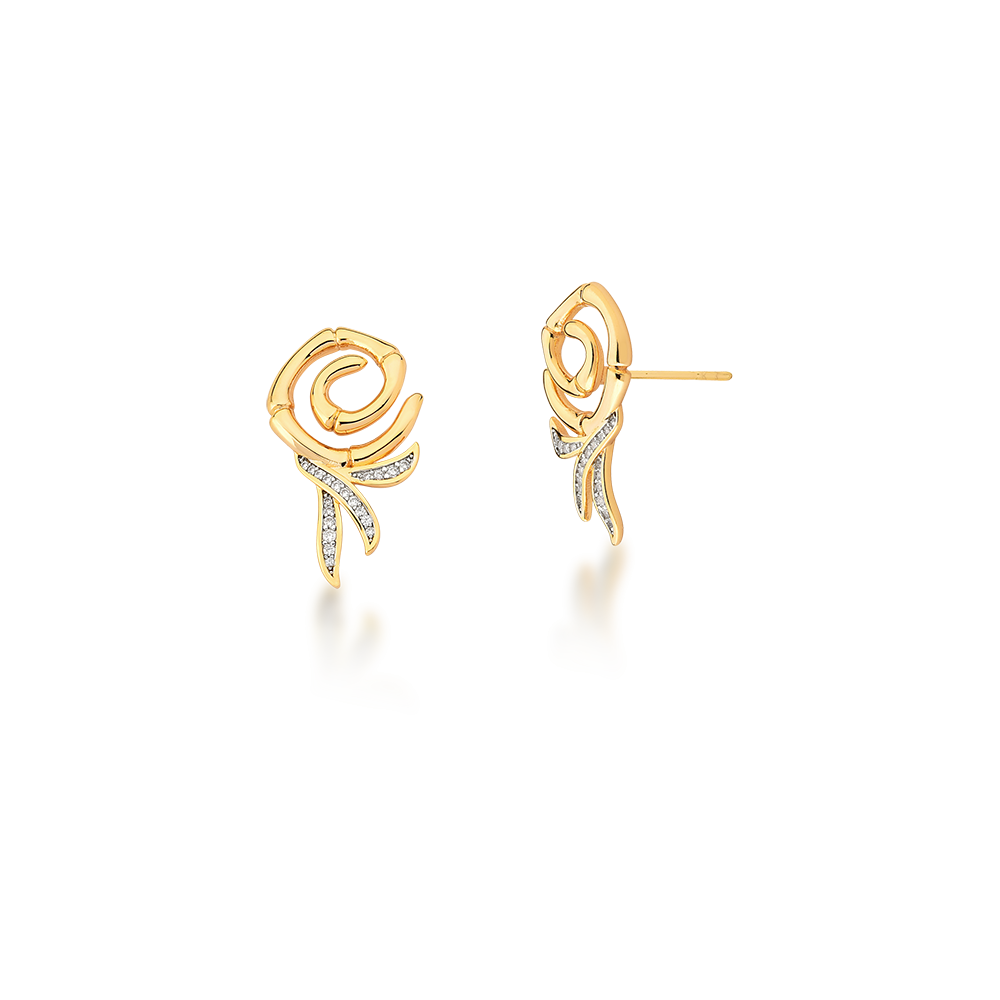 Brinco Bambu Dourado Medium