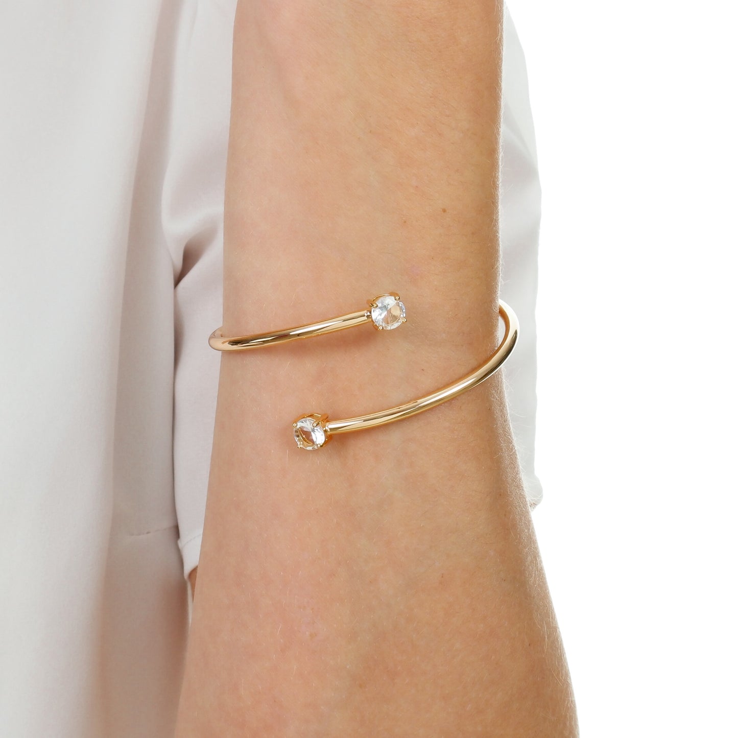 Bracelete Dourado Quartzo Incolor