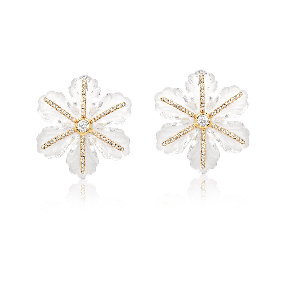 Brinco Floral Acrílico - Citrine Concept Jewelry