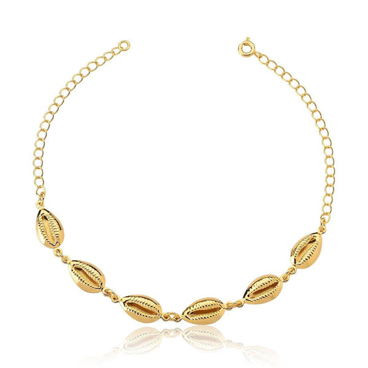Tornozeleira com Pingente de Búzios Lisos - Citrine Concept Jewelry