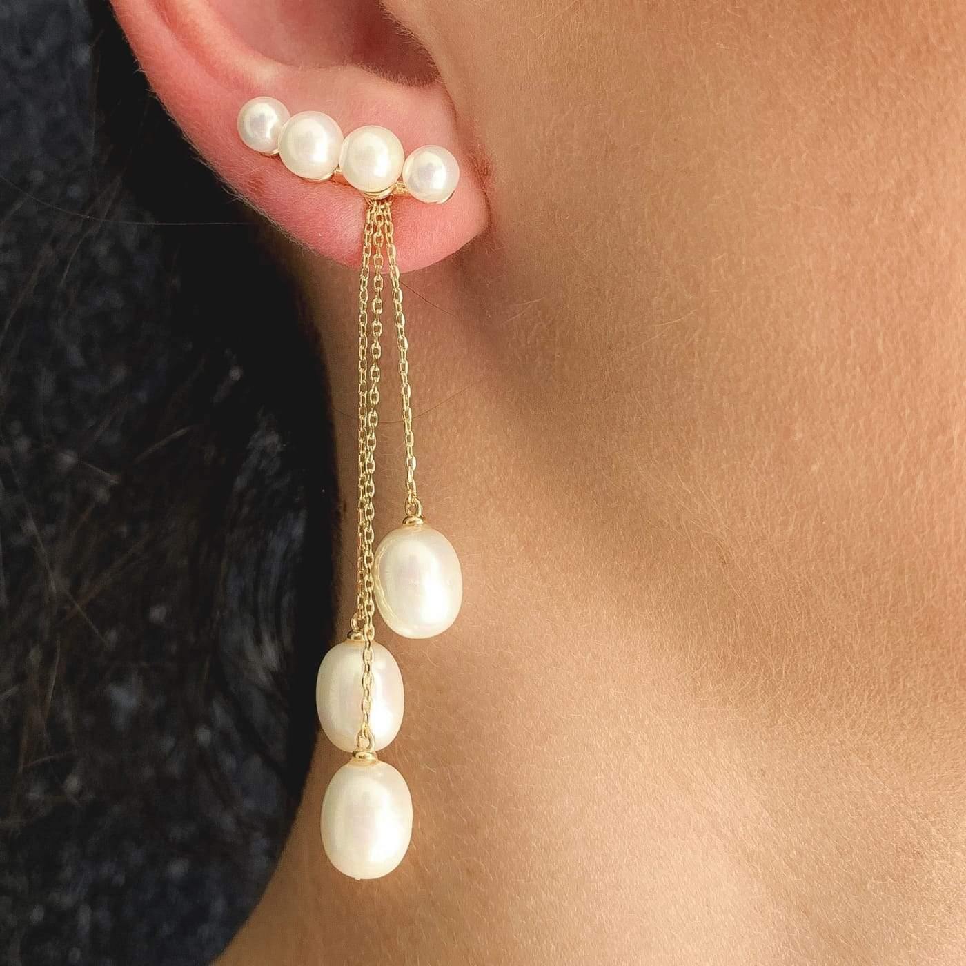 Brinco de Pérolas 2 em 1 - Citrine Concept Jewelry