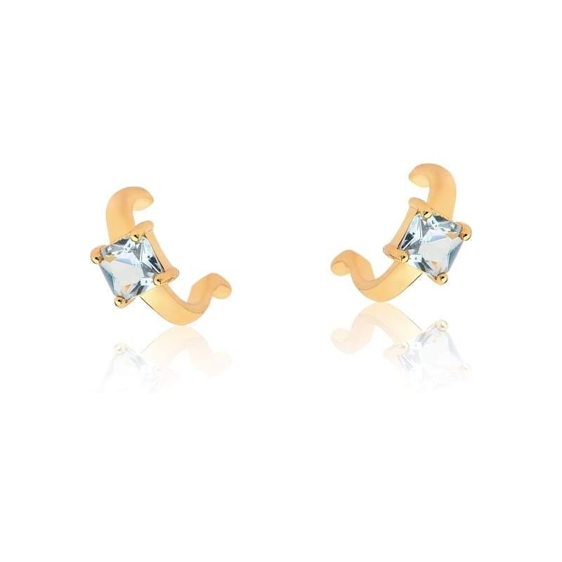Piercing de orelha topázio azul - Citrine Concept Jewelry