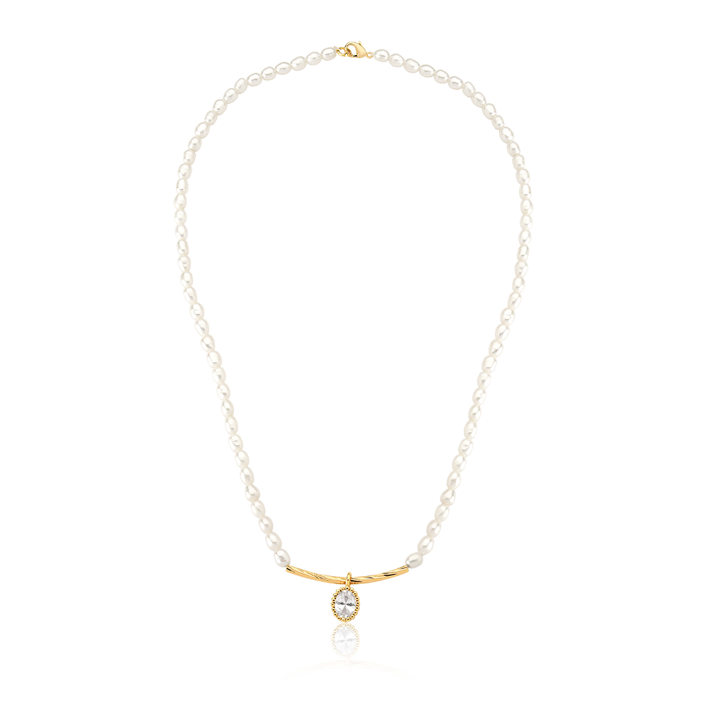 Colar de Pérolas e Pingente de Cristal - Citrine Concept Jewelry