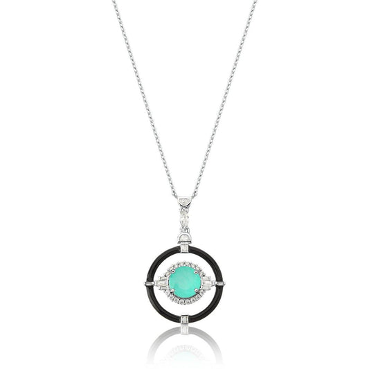 Colar Prata Turmalina Topázio Branco 45 cm- Citrine Concept Jewelry