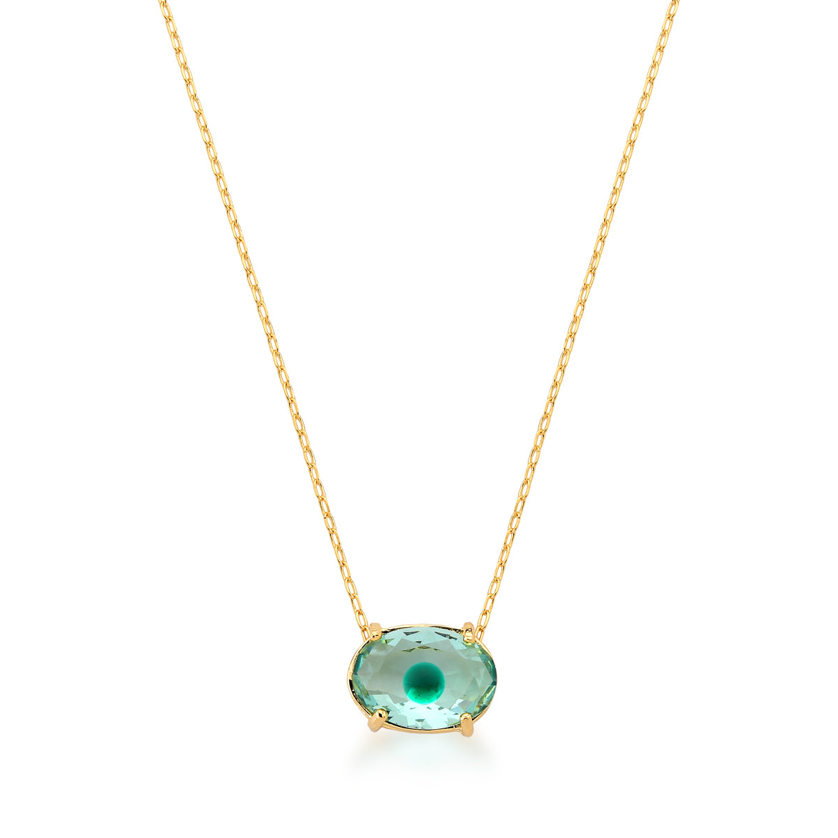Colar Dourado Olho Grego Turmalina | Citrine Concept Jewelry